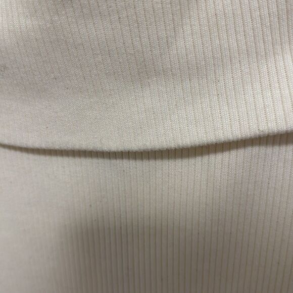 Zara 1/4 Zip Short Sleeve Ribbed Knit Mini Dress in Off White. Size M. - Picture 5 of 6